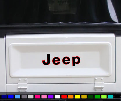 J e e p Tailgate Decal compatible with Jeep Wrangler YJ CJ 1 pair 2 Color