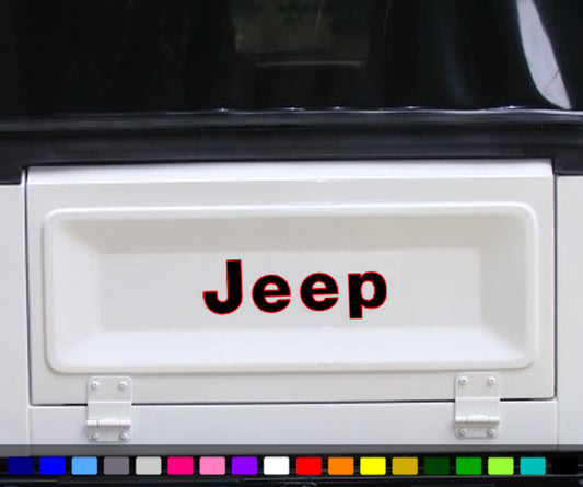J e e p Tailgate Decal compatible with Jeep Wrangler YJ CJ 1 pair 2 Color