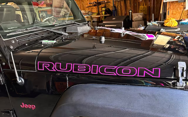 Rubicon Hood Decals 2 color 1 pair 30in Compatible with 2018-2023 Jeep Wrangler JL