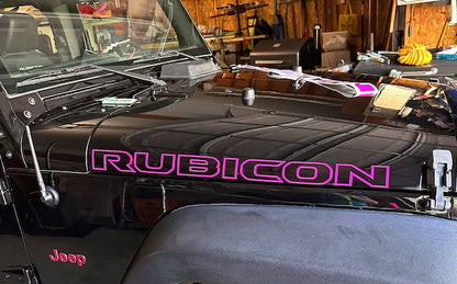 Rubicon Hood Decals 2 color 1 pair 30in Compatible with 2018-2023 Jeep Wrangler JL
