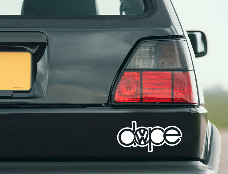 Vw Dope vinyl decal Retro Decal for Vdub Enthusiasts compatible with Volkswagen Gti Golf Bug Bus Beetle