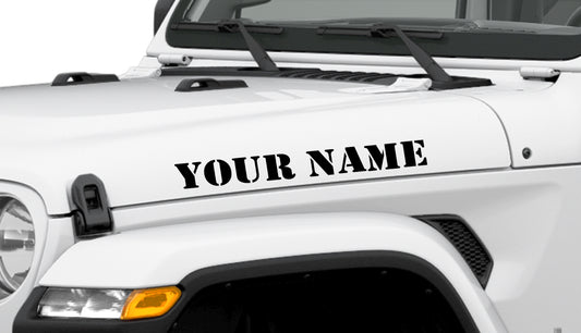 Custom Military Stencil Style Hood Decals 1 pair Compatible with Jeep Wrangler